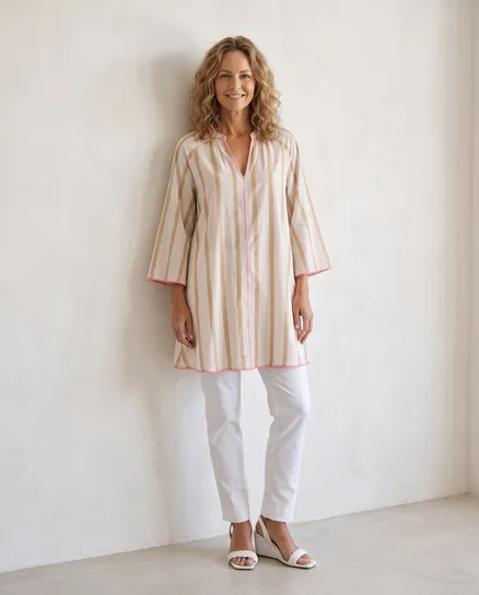 Tunika mit Streifen in beige von Selected Touch