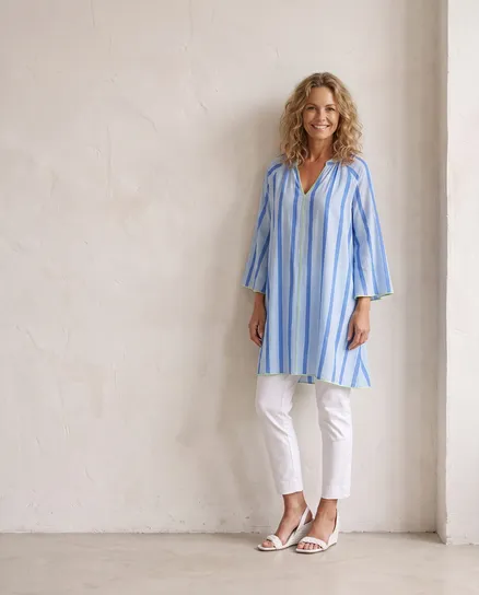 Tunika mit Streifen in blau von Selected Touch
