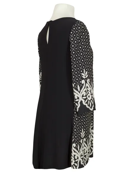 Tunika Ornamentprint in schwarz von Diana