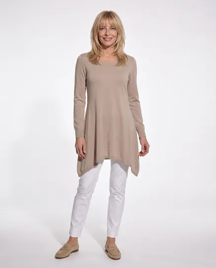 Tunika Pullover in beige von Spaziodonna