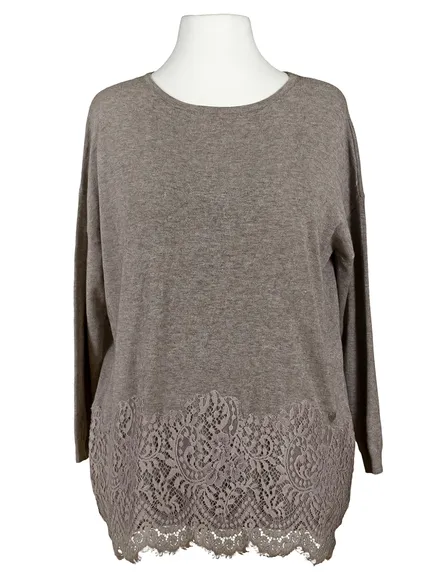 Pullover mit Spitze in braun von Diana