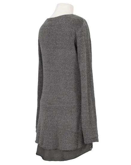 Tunika Pullover mit Spitze in grau von Cocoomin