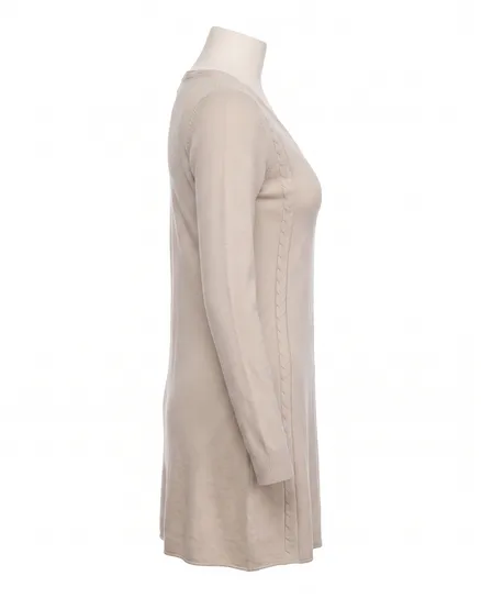 Long Pullover Zopfmuster in beige von Spaziodonna