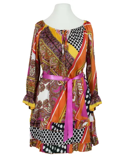Tunika Satin mit Print in orange von LILY