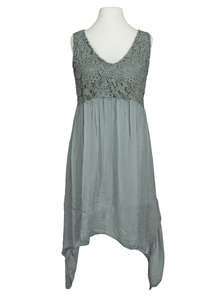 Long Tunika Seide in khaki von Spaziodonna
