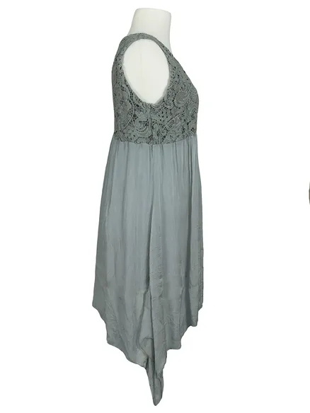 Long Tunika Seide in khaki von Spaziodonna