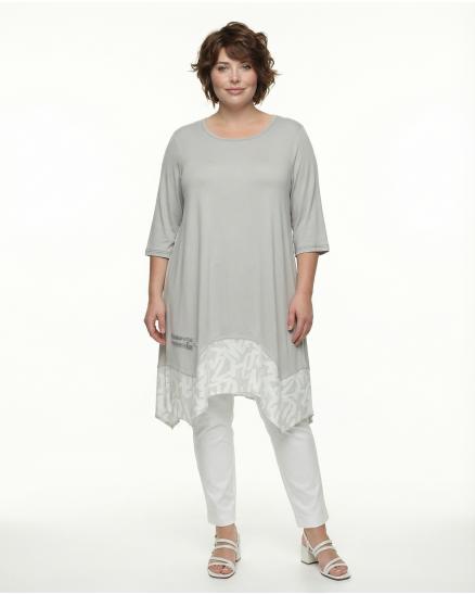 Tunika Shirt mit Print in grau von Sha & Sha