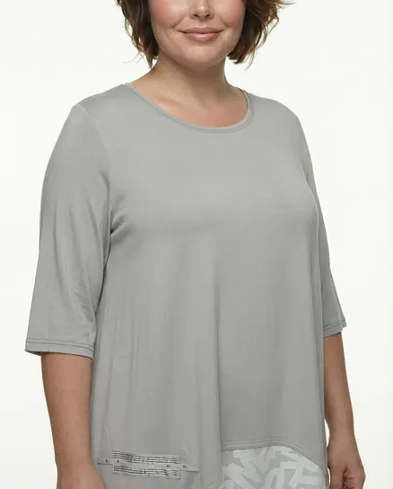 Tunika Shirt mit Print in grau von Sha & Sha