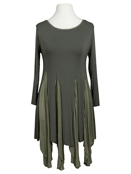 Long Shirt mit Seide in oliv von La Contessa