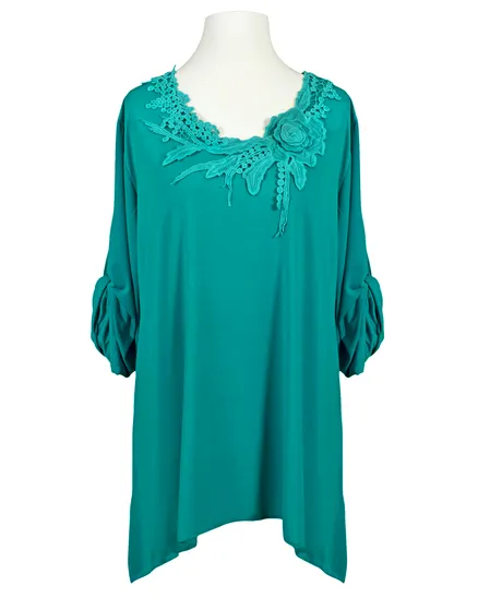 Jersey Shirt mit Spitze in aqua von Diana