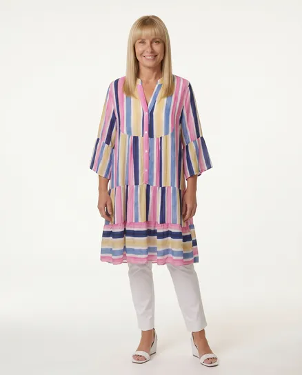Tunika Streifenmuster in bunt von Selected Touch