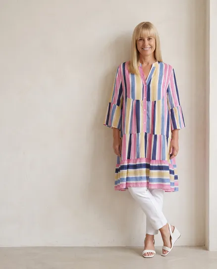 Tunika Streifenmuster in bunt von Selected Touch