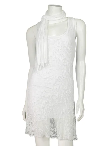 Long Top mit Schal in wei� von Donnapiu