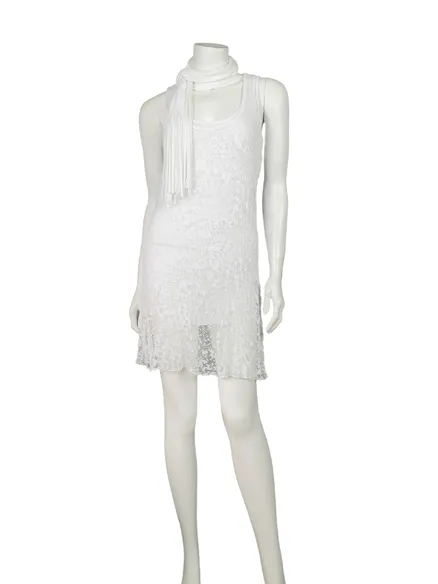 Long Top mit Schal in wei� von Donnapiu