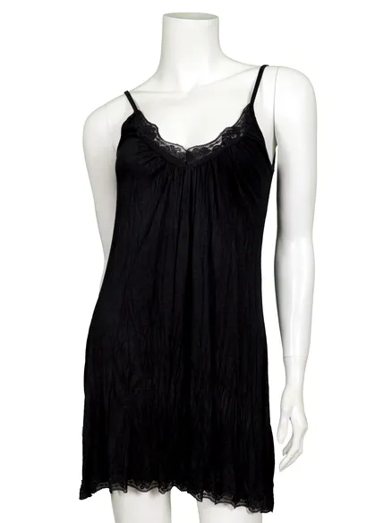 Long Top mit Spitze in schwarz von Pronto Moda