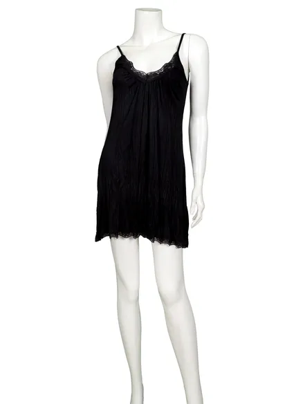 Long Top mit Spitze in schwarz von Pronto Moda