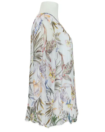Tunikabluse Floral mit Seide in wei� von Made in Italy