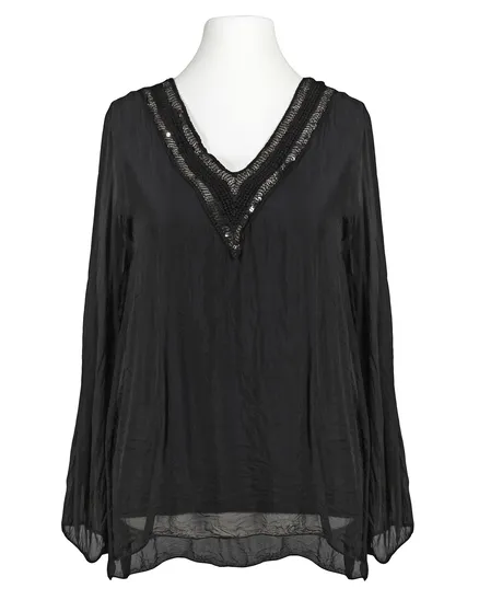 Seidenbluse in schwarz von Made in Italy