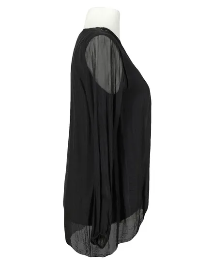 Seidenbluse in schwarz von Made in Italy