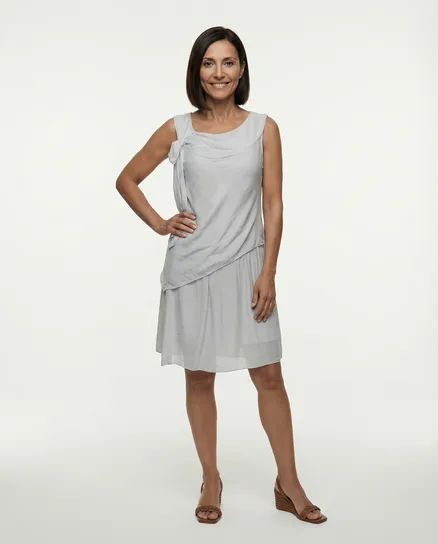 Kleid mit Seide in grau von Diana