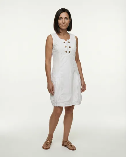 Kleid mit Spitze in wei� von fashion made in italy