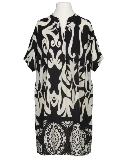 Tunikakleid Ornamen-Print in schwarz von Made in Italy