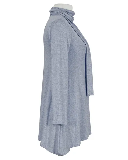 Tunikashirt mit Schal in blau von Made in Italy