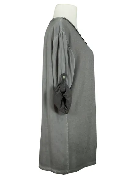 Tunikashirt mit Spitze in grau von Spaziodonna