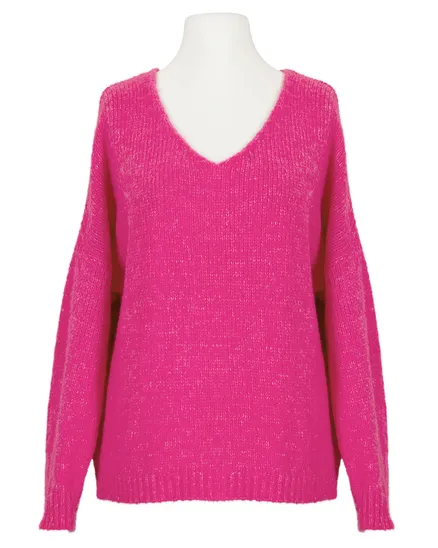 V-Ausschnitt Pullover Grobstrick in pink von Selected Touch