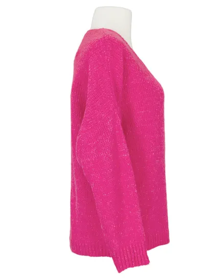 V-Ausschnitt Pullover Grobstrick in pink von Selected Touch