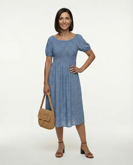 Viskose Kleid in hellblau von Made in Italy
