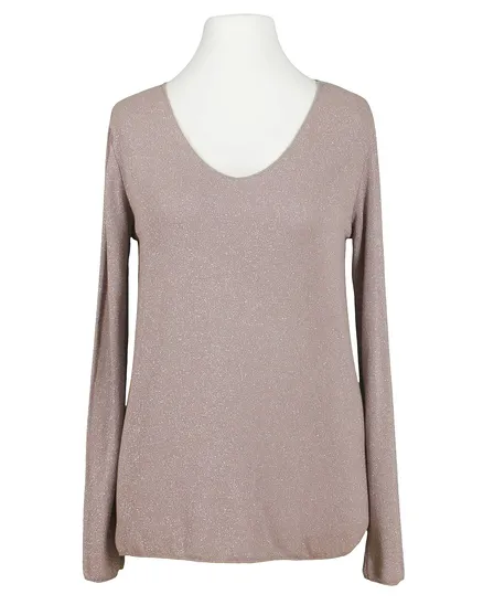 Longsleeve mit Glanzgarn in rosa von Spaziodonna