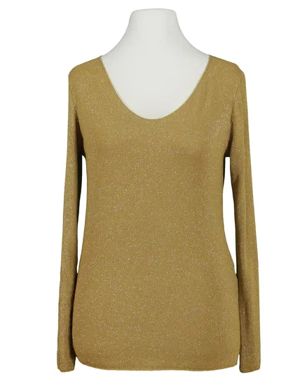 Longsleeve mit Glanzgarn in senf von Spaziodonna