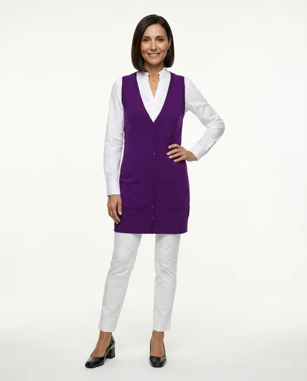 Weste lang in lila von FASHION