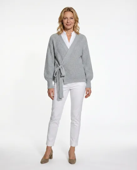 Wickel Strickjacke in grau von Diana