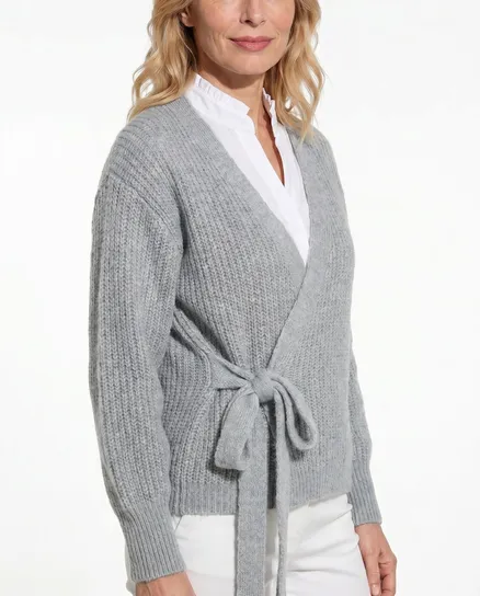 Wickel Strickjacke in grau von Diana