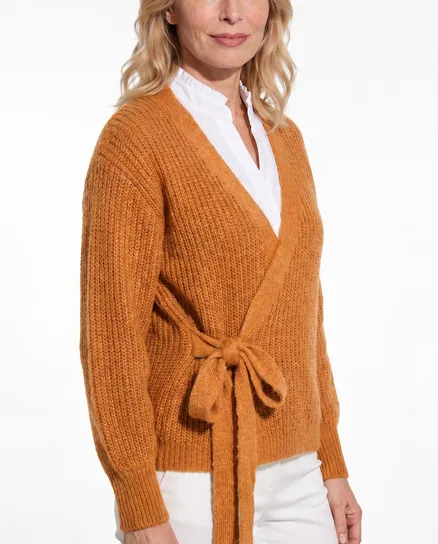 Wickel Strickjacke in orange von Diana