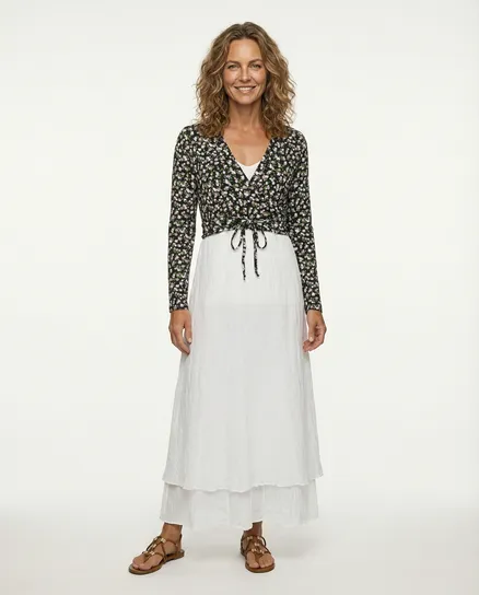 Wickelbolero Baumwolljersey in schwarz von FASHION