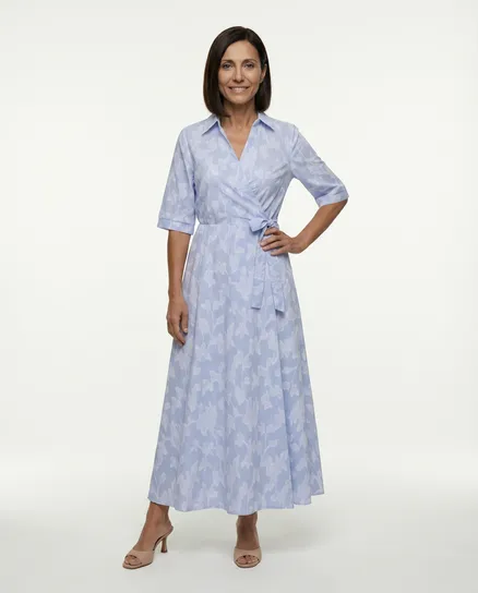 Wickelkleid Floral in hellblau von Italia Moda