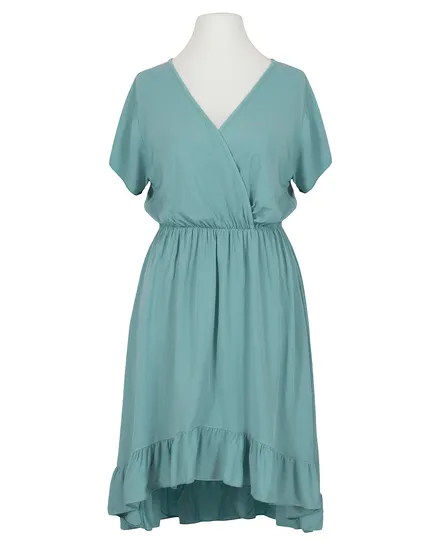 Wickeloptik Kleid mit Volant in aqua von Spaziodonna