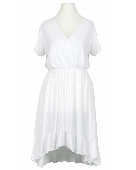 Wickeloptik Kleid mit Volant in wei� von Spaziodonna