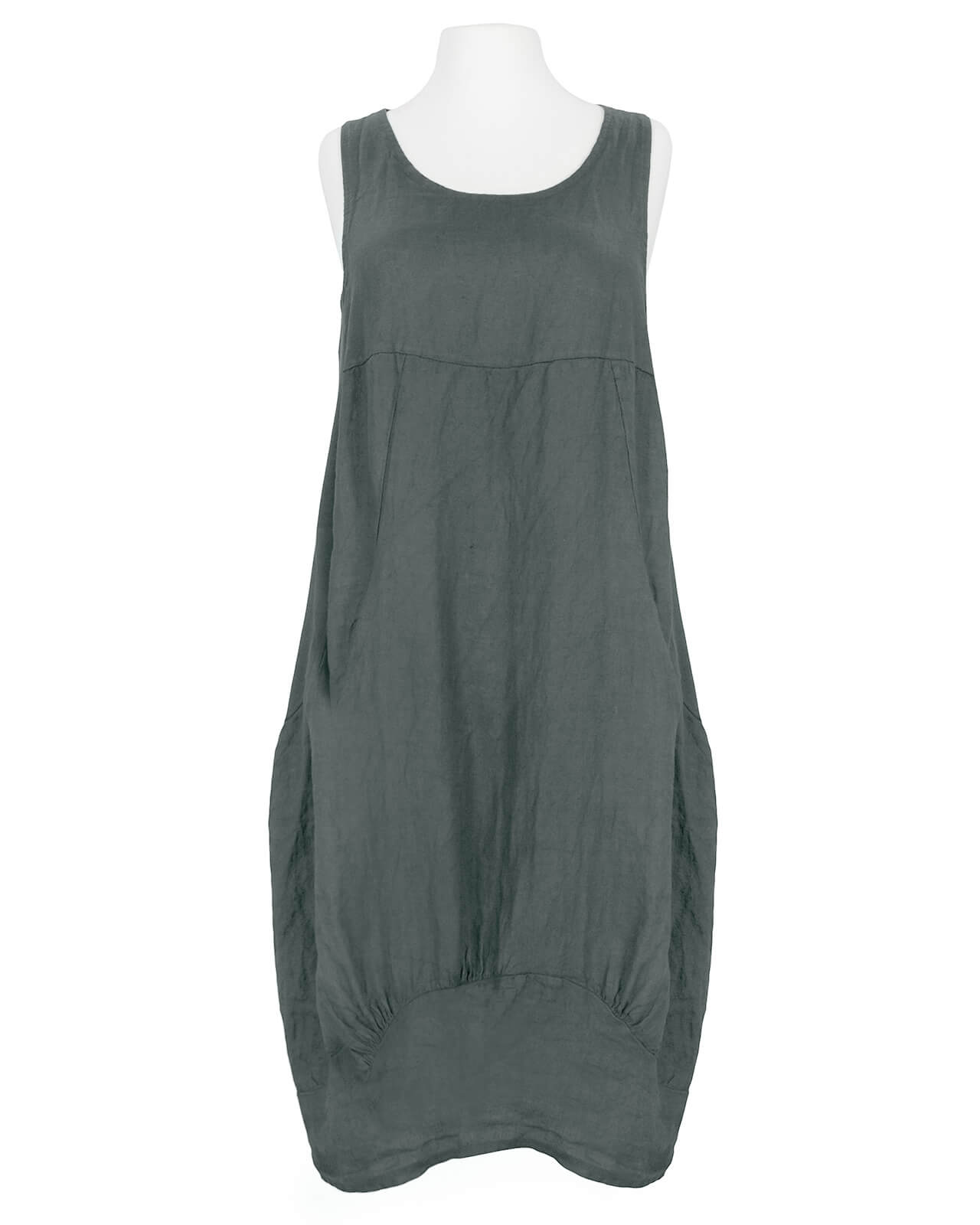 Leinenkleid Ballonform in anthrazit von Diana