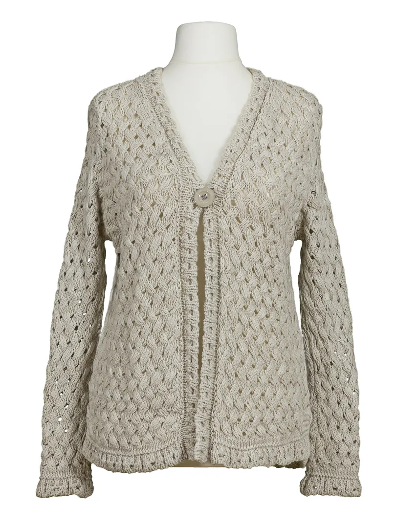 Ajour Strickjacke in  beige von Diana (Bild 1)
