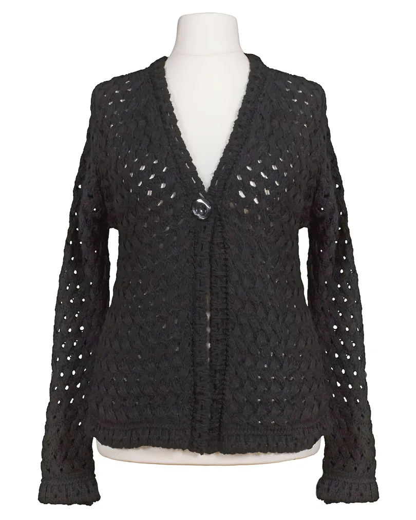 Ajour Strickjacke in  schwarz von Diana (Bild 1)