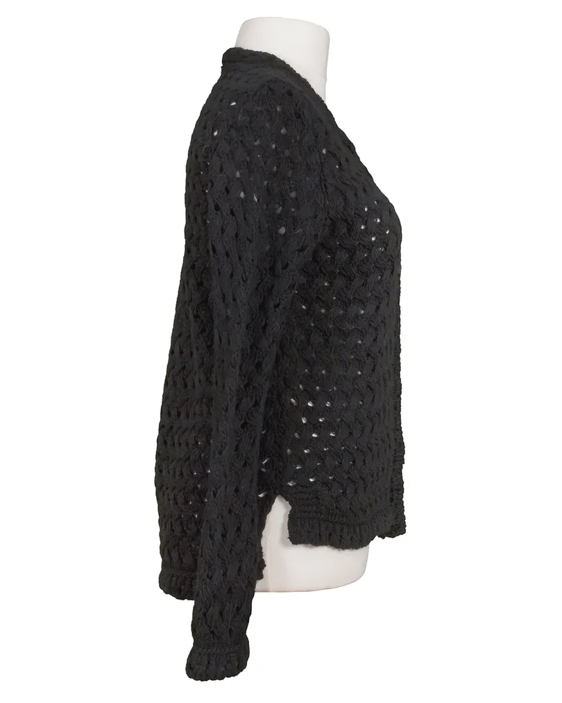 Ajour Strickjacke in  schwarz von Diana (Bild 2)