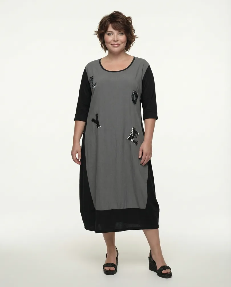 Ballonkleid mit Leinen in  schwarz von Vincenzo Allocca (Bild 3)