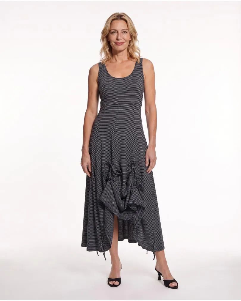 Baumwollkleid A-Linie gestreift in  schwarz von FASHION (Bild 2)
