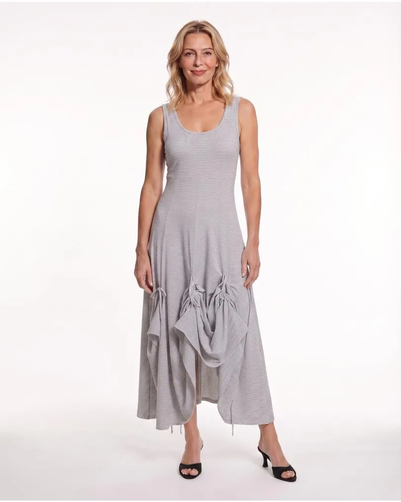 Baumwollkleid A-Linie gestreift in  wei� von FASHION (Bild 2)