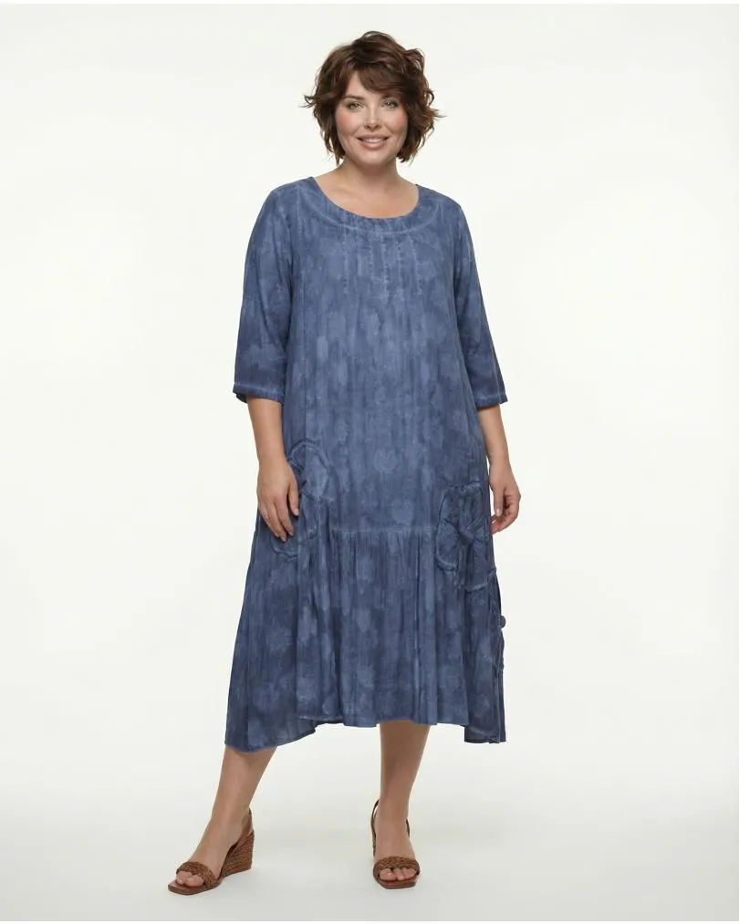 Baumwollkleid A-Schnitt in  blau von Manga (Bild 3)