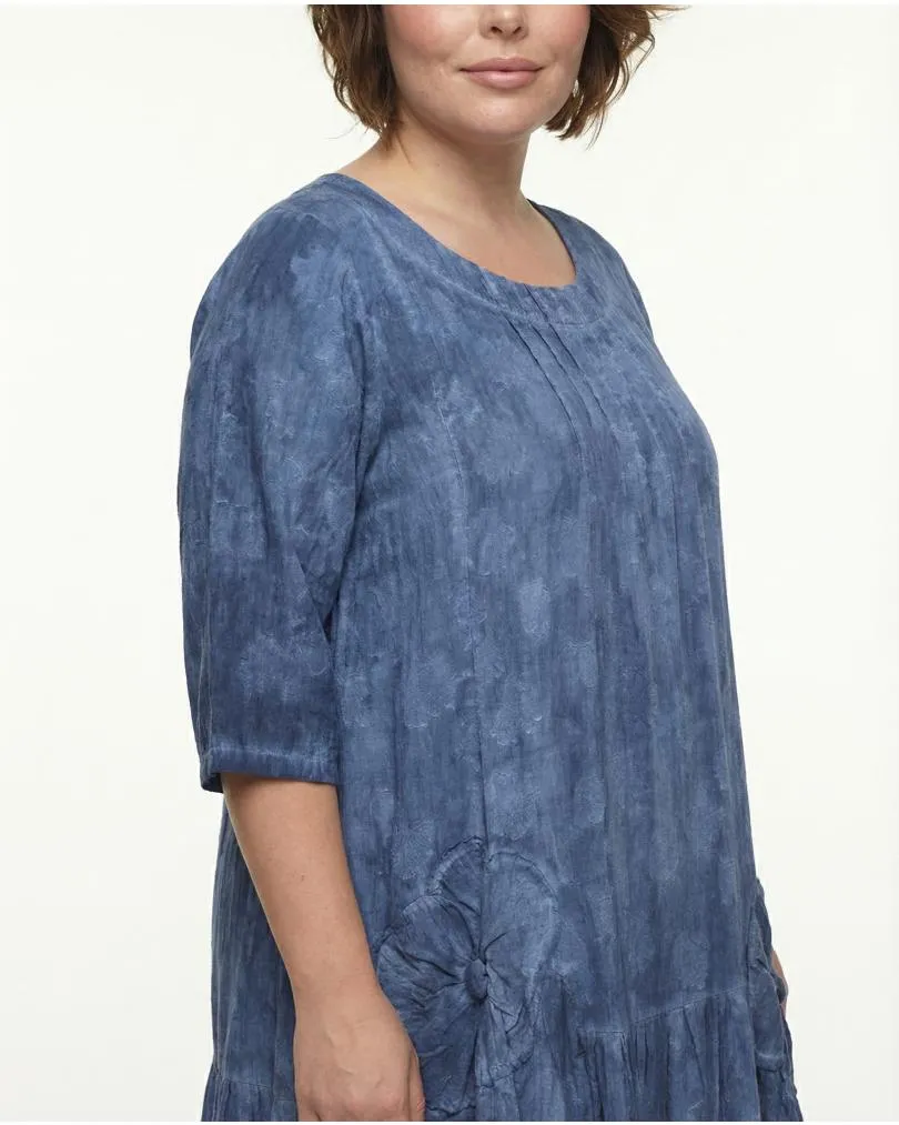 Baumwollkleid A-Schnitt in  blau von Manga (Bild 4)